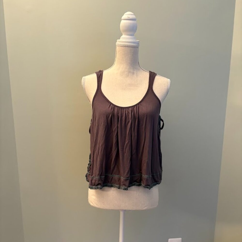 POL Tank Top, Flowy Bohemian Knit Like Blouse Small  NWT